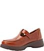 Alegria Jensie Glazed Leather T-Strap Loafers - Image 4
