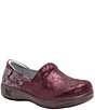 Alegria Keli Glimmer Leather Snake Print Accent Clogs - Image 1