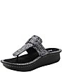 Alegria Kennedi Lizard Print Leather Thong Platform Heel Sandals - Image 4