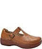 Alegria Odessa Perforated Leather T-Strap Rocker Bottom Clogs - Image 1