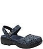 Alegria Opal Laser Cut Leather Ankle Strap Clogs - Image 1