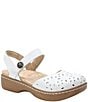 Alegria Opal Laser Cut Leather Ankle Strap Clogs - Image 5
