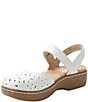 Alegria Opal Laser Cut Leather Cork Ankle Strap Clogs - Image 4