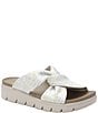 Alegria Rylie Satin Brocade Knotted Platform Slide Sandals - Image 1