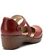 Color:Garnet - Image 2 - Savina Leather Ankle Strap Platform Clogs