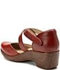 Color:Garnet - Image 3 - Savina Leather Ankle Strap Platform Clogs