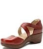 Color:Garnet - Image 4 - Savina Leather Ankle Strap Platform Clogs