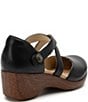 Color:Coal - Image 2 - Savina Leather Ankle Strap Platform Clogs