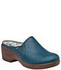 Color:Roman Candle Teal - Image 1 - Serenti Roman Candle Printed Leather Clogs