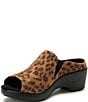 Color:Stretch Leopard - Image 4 - Shilaine Leopard Print Stretch Clog Slide Sandals