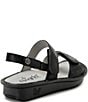 Color:Basketry Black - Image 2 - Verona Basketry Embossed Leather Adjustable Sandals