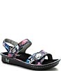 Color:Tropic Nights - Image 1 - Vienna Tropical Print Leather Sandals