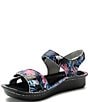 Color:Tropic Nights - Image 4 - Vienna Tropical Print Leather Sandals