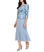 Alex Evenings 2-Piece Sequin Midi Jacket Dress, Color:Dusty Blue - Image 1