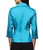 Alex Evenings 3/4 Sleeve Collared V-Neck Taffeta Blouse - Image 2