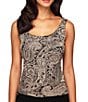 Color:Black/Stone - Image 2 - Scoop Neck 3/4 Sleeve Glitter Printed Twinset