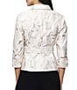 Alex Evenings 3/4 Sleeve Metallic Jacquard Button Front Blouse - Image 2