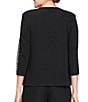 Alex Evenings 3/4 Sleeve Metallic Knit Twinset, Color:Black - Image 2