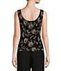 Color:Black/Taupe - Image 4 - 3/4 Sleeve Scoop Neck Printed 2-Piece Twinset