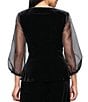 Alex Evenings 3/4 Sleeve Stretch Velvet Blouse - Image 2