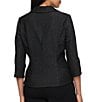 Alex Evenings 3/4 Sleeve Textured Jacquard Zip Jacket - Image 2