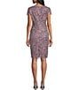 Color:Wisteria - Image 2 - Cap Sleeve Square Neck Embroidered Sheath Dress