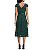 Color:Hunter Green - Image 2 - Cap Sleeve V-Neck Bow Waist High-Low Lace Dress