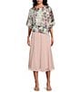 Color:Shell Pink - Image 3 - Chiffon A-Line Midi Skirt