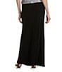 Color:Black - Image 2 - Chiffon Ruffle Hem A-Line Maxi Skirt