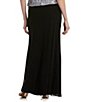 Color:Black - Image 2 - Chiffon Ruffle Hem A-Line Maxi Skirt