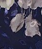 Color:Navy Multi - Image 5 - Cowl Neck Burnout Floral Print Sleeveless Shift Midi Shawl Dress