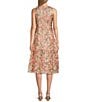 Alex Evenings Embroidered Floral A-Line Midi Dress, Color:Peach Multi - Image 2
