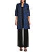 Alex Evenings Floral Print Duster 2-Peice Jacket Set, Color:Black Royal - Image 5