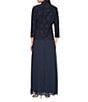 Alex Evenings Glitter Jacquard Knit Mandarin Neck Jacket Dess - Image 2