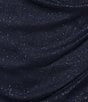 Alex Evenings Glitter Mesh Cowl Neck Cold Shoulder Cap Sleeve Side Slit Ruched Gown, Color:Dark Navy - Image 5
