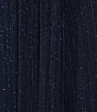 Color:Navy - Image 3 - Glitter Mesh Sleeveless Surplice V-Neck Self Tie Belt Gown