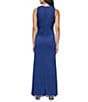 Alex Evenings Glitter Mesh V-Neck Sleeveless Twist Waist Gown, Color:Cobalt - Image 2