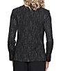 Alex Evenings Jacquard Knit Zip Front 3/4 Sleeve Jacket - Image 2