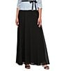 Alex Evenings Long Chiffon A Line Full Skirt, Color:Black - Image 1