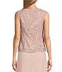 Color:Shell Pink - Image 6 - Long Sleeve Square Neck Elongated Lace 2-Piece Twinset