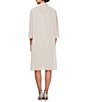 Color:Taupe - Image 3 - Metallic Embroidered Lace Jacket Dress