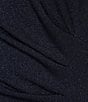 Color:Dark Navy - Image 3 - Metallic Knit Short Illusion Embellished Flutter Sleeve Scoop Neck Ruched Sheath Dress