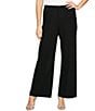 Color:Black - Image 1 - Metallic Knit Wide Leg Pants