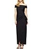 Alex Evenings Off The Shoulder Cascade Ruffle Long Dress - Image 1