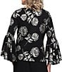 Alex Evenings Petite Size 3/4 Bell Sleeve Metallic Knit Blouse - Image 2