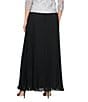 Color:Black - Image 2 - Petite Size Chiffon Pleated Pull-On A-Line Skirt