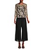 Color:Black - Image 3 - Petite Size Cropped Wide Leg Pull-On Pants