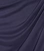 Color:Violet - Image 5 - Petite Size Embellished Short Flutter Sleeve V-Neck Ruched Waist Empire Waist Gown