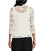 Alex Evenings Petite Size Embroidered Twinset, Color:Ivory - Image 2
