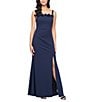 Alex Evenings Petite Size Flower Bolero Jacket Dress, Color:Navy - Image 3